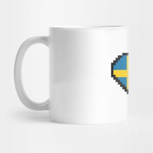 Swedish Flag Pixel Art, Sweden Flag  pixel art Mug